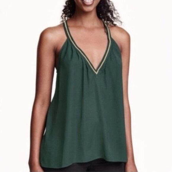 H&M Conscious Flowy Emerald Green Sleeveless Blouse - Picture 2 of 13